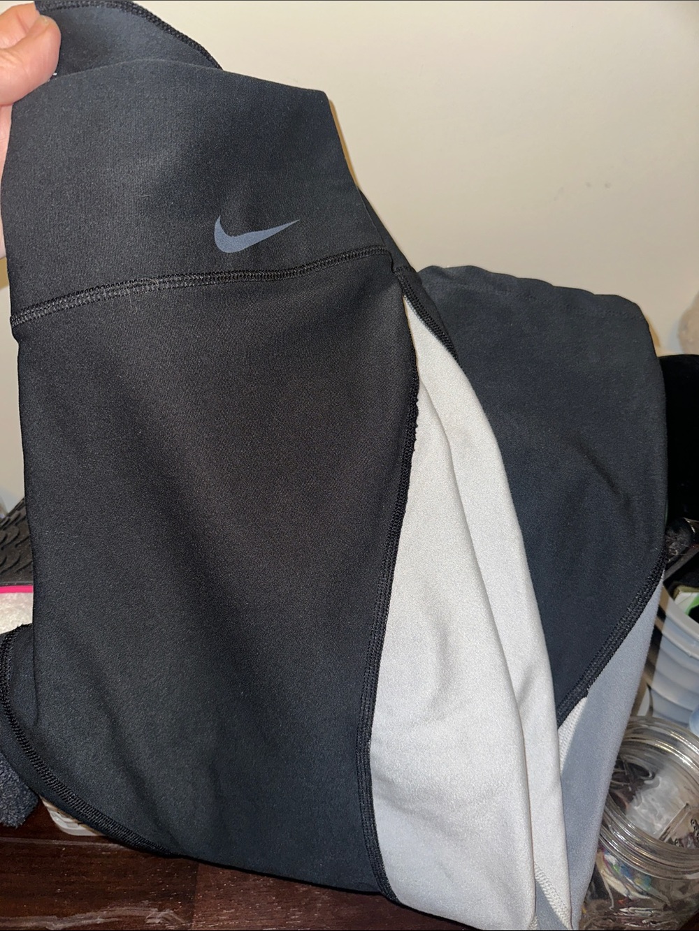Nike Black and Light Gray Sports leggings